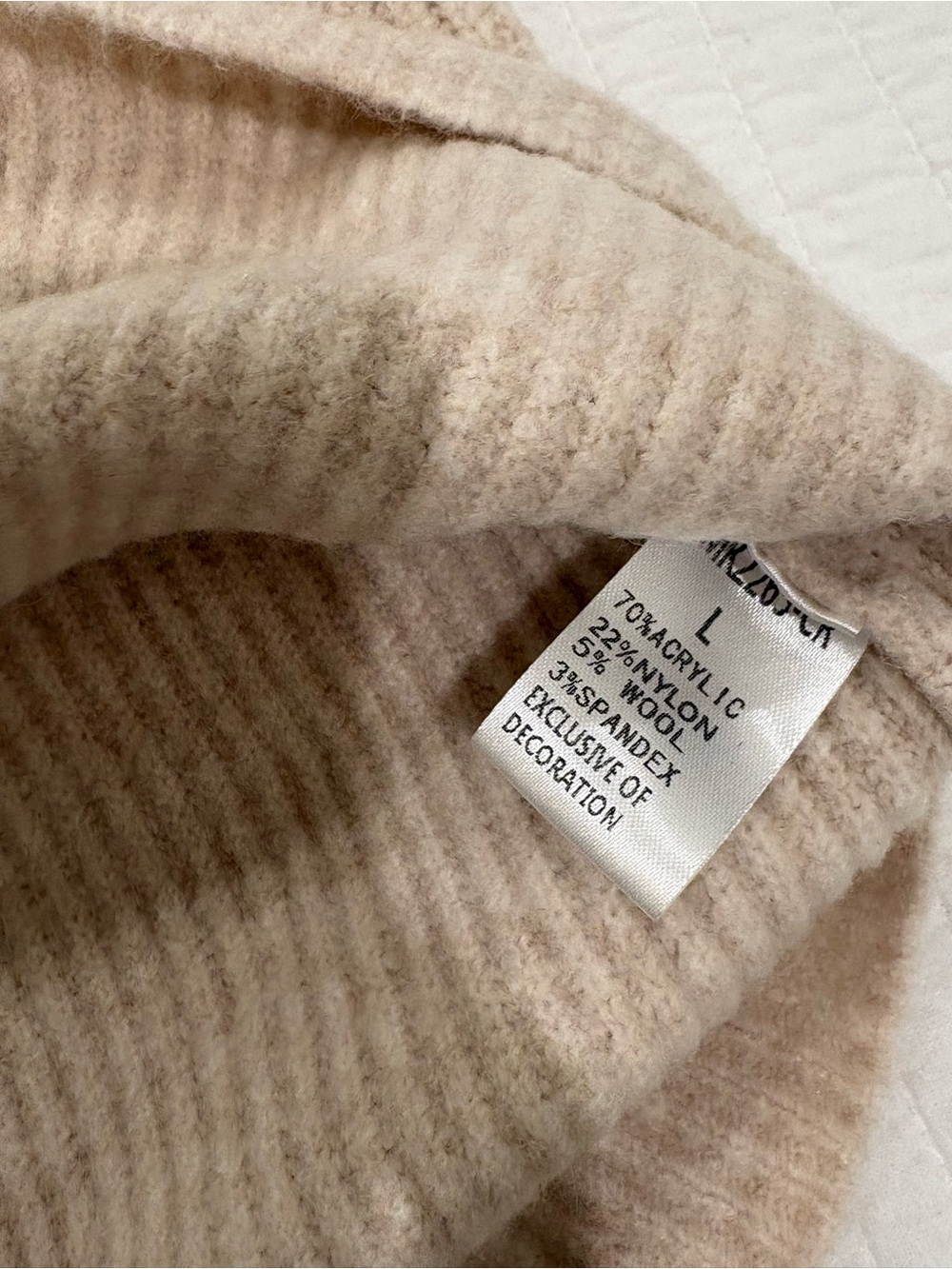 THML Tan Ribbed Mock Turtle Neck Sweater - Picture 9 of 10